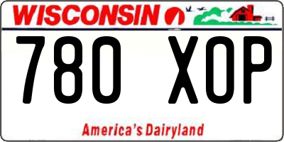 WI license plate 780XOP