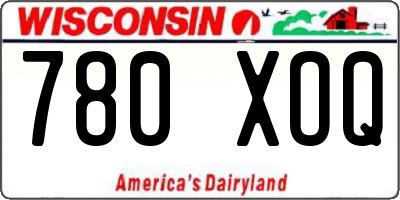 WI license plate 780XOQ