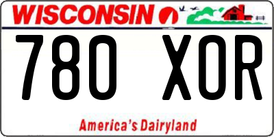 WI license plate 780XOR