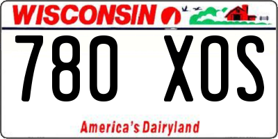 WI license plate 780XOS