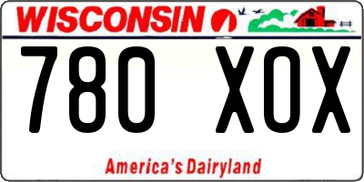 WI license plate 780XOX