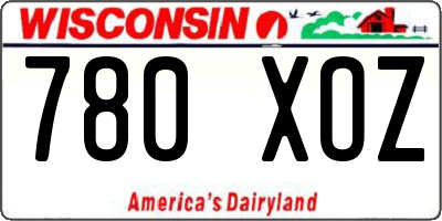 WI license plate 780XOZ
