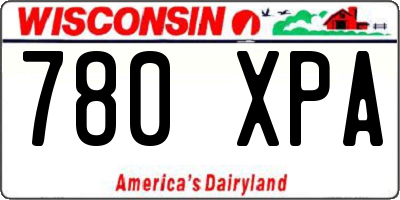 WI license plate 780XPA