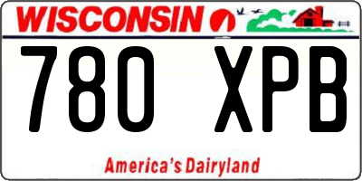 WI license plate 780XPB