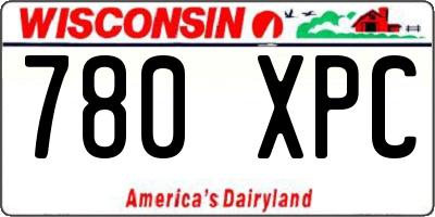 WI license plate 780XPC
