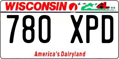 WI license plate 780XPD