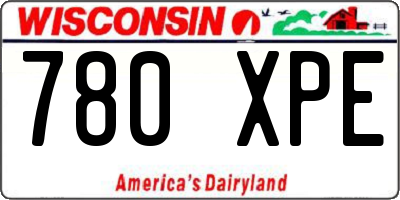 WI license plate 780XPE