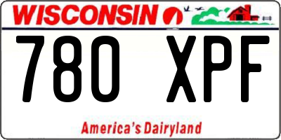 WI license plate 780XPF