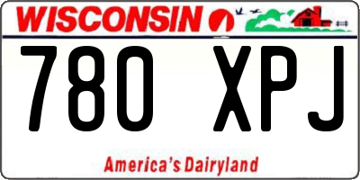 WI license plate 780XPJ