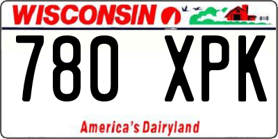 WI license plate 780XPK