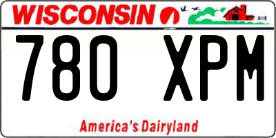 WI license plate 780XPM