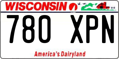 WI license plate 780XPN