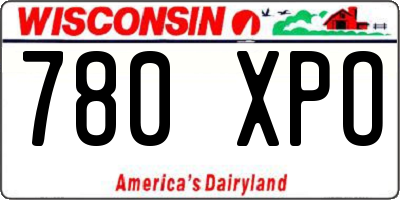 WI license plate 780XPO