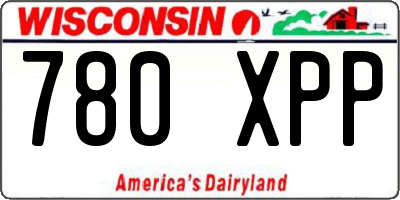 WI license plate 780XPP