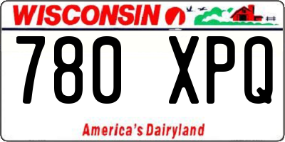 WI license plate 780XPQ
