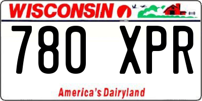 WI license plate 780XPR