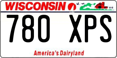 WI license plate 780XPS