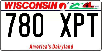 WI license plate 780XPT