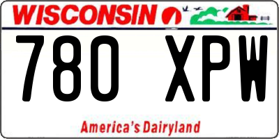 WI license plate 780XPW
