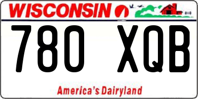 WI license plate 780XQB