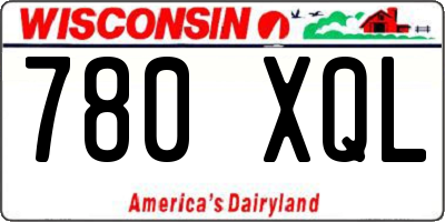 WI license plate 780XQL