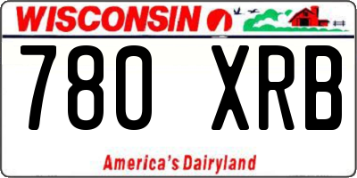 WI license plate 780XRB