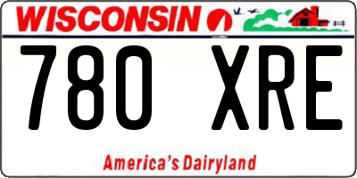 WI license plate 780XRE