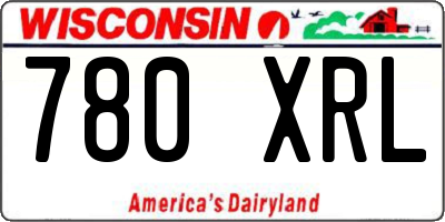 WI license plate 780XRL