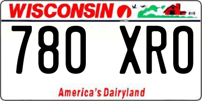WI license plate 780XRO