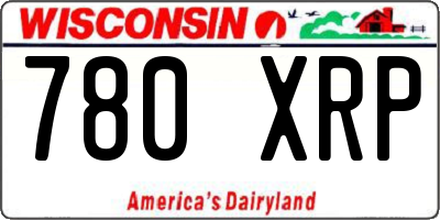 WI license plate 780XRP