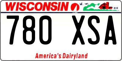 WI license plate 780XSA