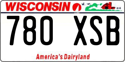 WI license plate 780XSB