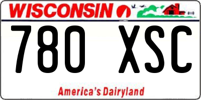 WI license plate 780XSC
