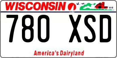 WI license plate 780XSD