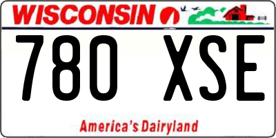 WI license plate 780XSE