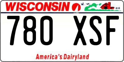 WI license plate 780XSF