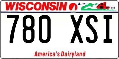 WI license plate 780XSI