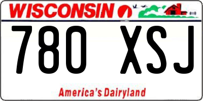 WI license plate 780XSJ
