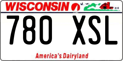 WI license plate 780XSL