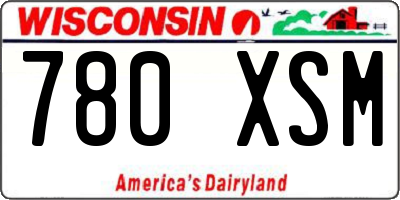 WI license plate 780XSM