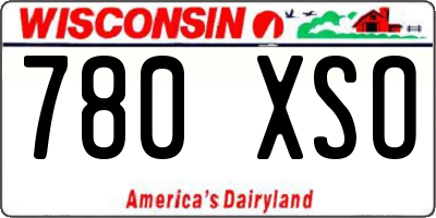 WI license plate 780XSO