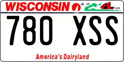 WI license plate 780XSS