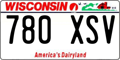 WI license plate 780XSV