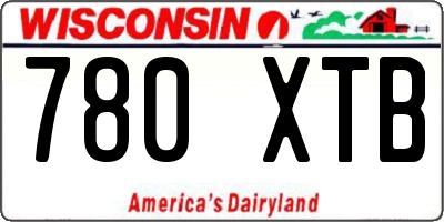 WI license plate 780XTB