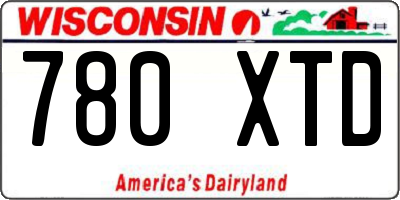 WI license plate 780XTD