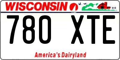 WI license plate 780XTE
