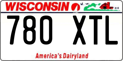 WI license plate 780XTL