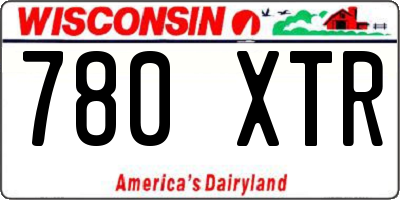 WI license plate 780XTR