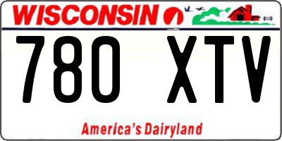 WI license plate 780XTV