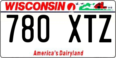 WI license plate 780XTZ
